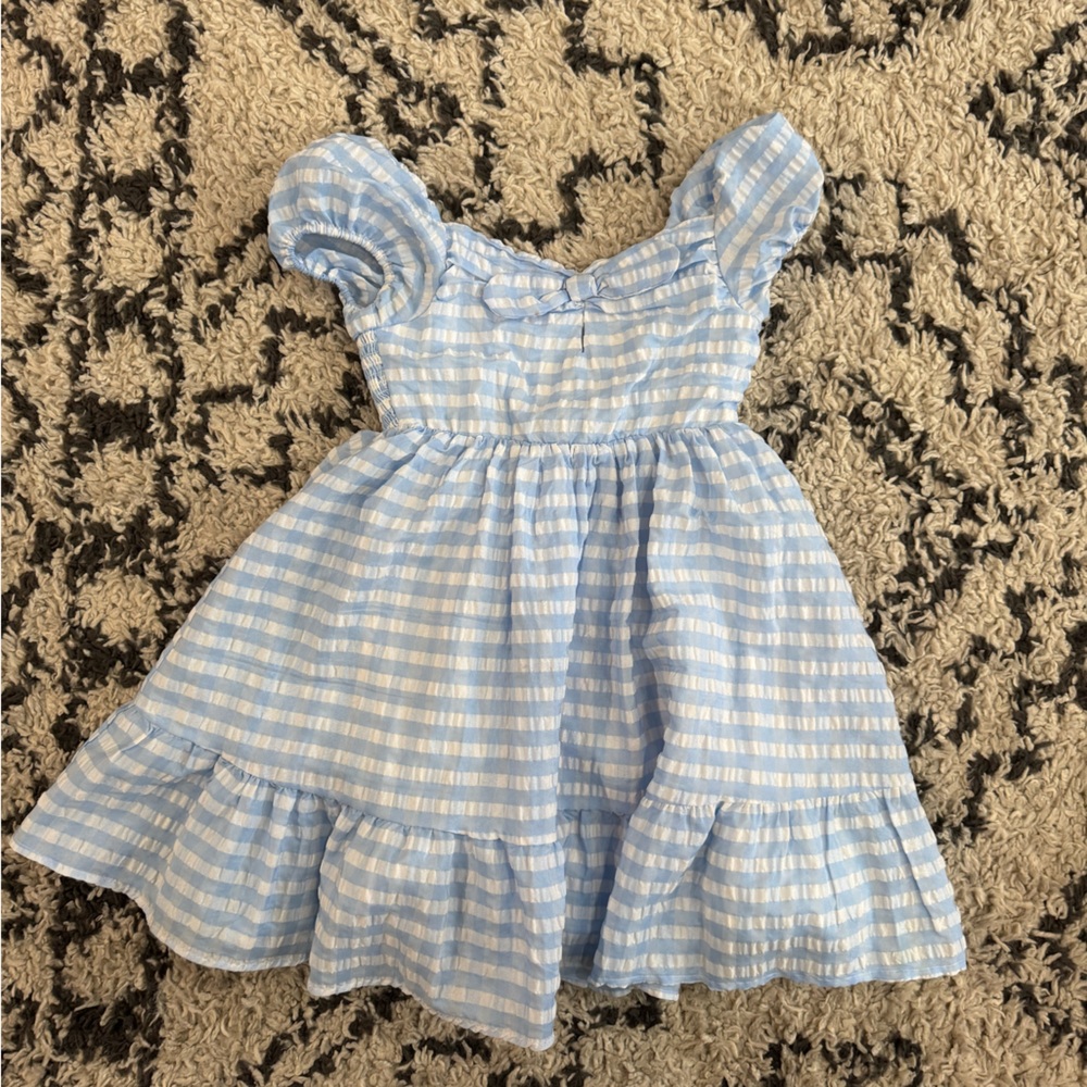 Us Angels Nordstrom Blue and White gingham summer easter dress girls 10